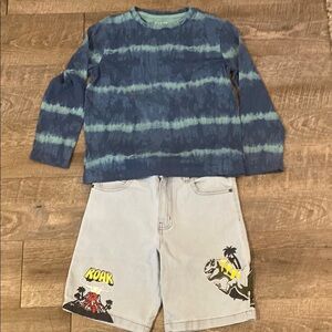Kids Long Sleeve Blue Tie-Dye Shirt